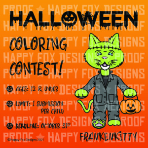 Coloring Contest-in-a-Box: Frankenkitty Halloween 2021 - Image 2